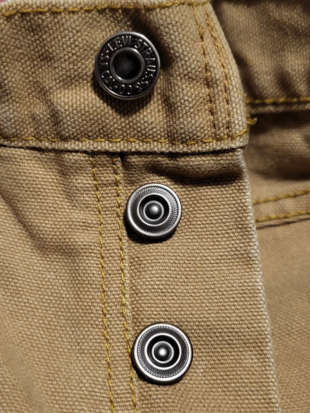 Levi's 562 Loose Taper Canvas Pants Tan Brown W30 L30 Button Fly